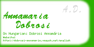 annamaria dobrosi business card